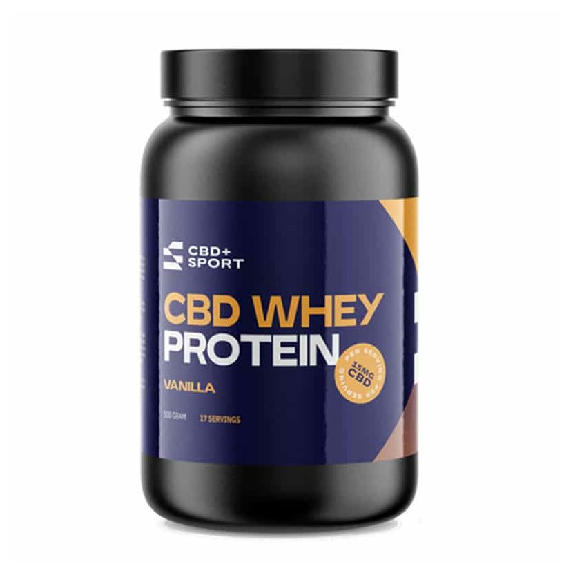 CBD Whey Protein - Baunilha, 255 mg, 17 X 15 MG, 500 G - CBD+Sport