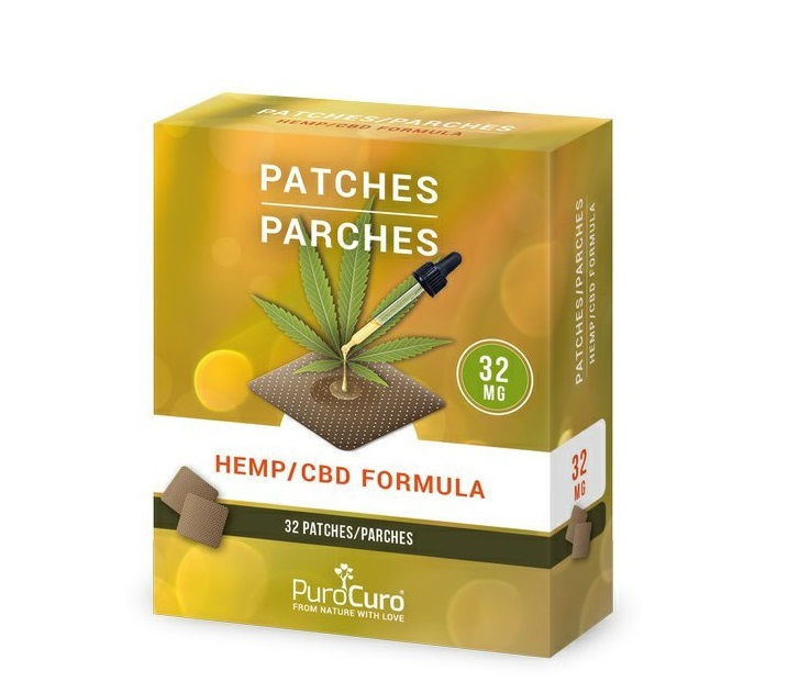 32 mg Hemp CBD Fórmula Patches, 32 unid, 1024 mg de Fórmula de Cânhamo - PuroCuro