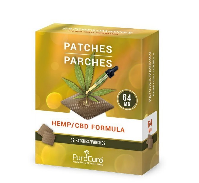 64 mg Hemp CBD Fórmula Patches, 32 unid , 2048 mg de Fórmula de Cânhamo - PuroCuro