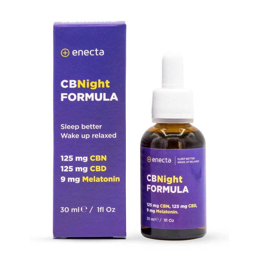 Óleo de cânhamo CBNight com Melatonina, 125 mg CBN, 125 mg CBD, 30 ml - Enecta