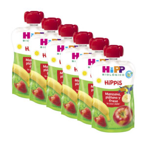 Poochas Platano e Strawberry Bio 6x100g Hipp