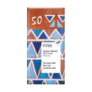 50% de chocolate ao leite do Panamá com açúcar de coco 80g Vivani