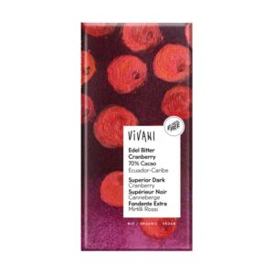 70% de chocolate preto com biografia vermelha 100g Vivani Arandano