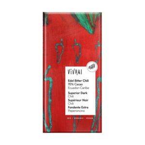 70% de chocolate preto com chili bio 100g Vivani