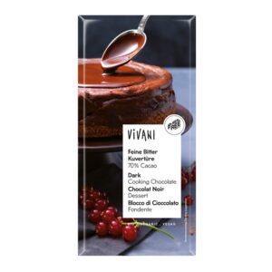 Cobertura preta Chocolate 70% Bio 200g Vivani