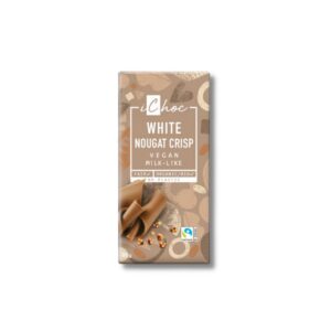 Chocolate branco vegano com praliné e avelã crocante bio 80g icoc