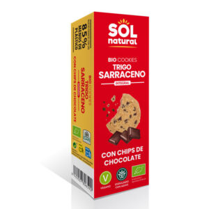 Biscoitos de trigo sarracen com lascas de chocolate bio 170g Sun Natural
