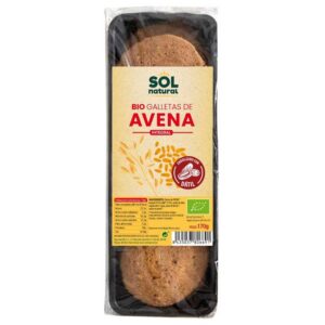 Biscoitos de aveia integral adoçados com datil bio 170g sol natural