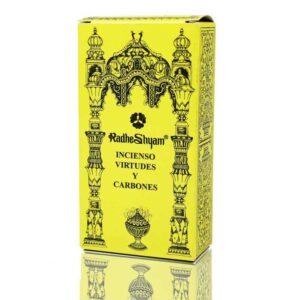 Virtudes de incenso 50g e carbono 10u radhe shyam