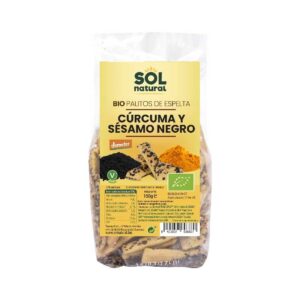 Espelta Sticks com curcuma e sesamo negro bio 150g Sun Natural