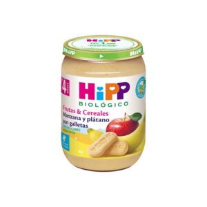Pote de maçã e banana com biscoitos +4m BIO 190G Hipp