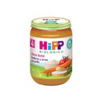 Tarrito de vegetais e arroz com bio +4m 190g Hipp Chicken