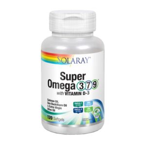 Super Omega 3.7 e 9 com vitamina D-3 120 Pearls Solaray