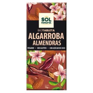 Comprimido de carob com amêndoas bio 70g Sun Natural