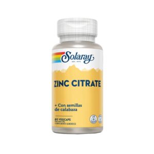 Citrato de zinco + sementes de abóbora 60VCAPS Solaray