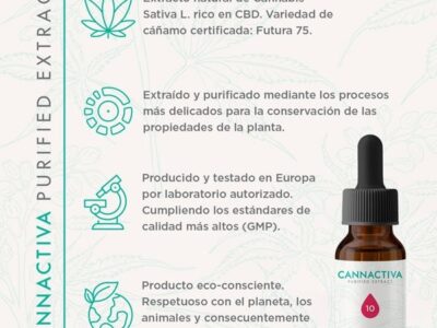 Canabidiol de óleo purificado CBD 10% 10ml Cannactiva