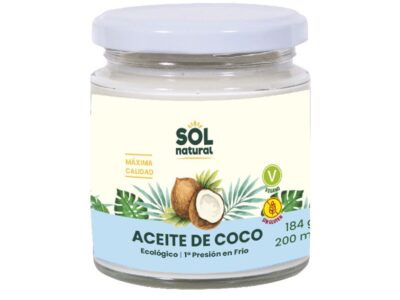Óleo de coco virgem extra -virgem 200ml Sun Natural