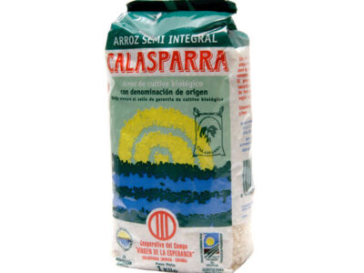 Pacote de plástico de arroz semi -integral 1 kg calasparra