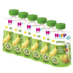 Bolsas de Pear Platano e Kiwi Bio 6x100g Hipp