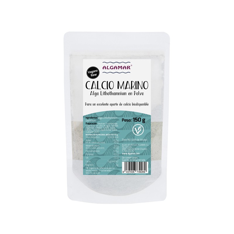 Algas de cálcio marinho litothamnium pó 150g Algamar