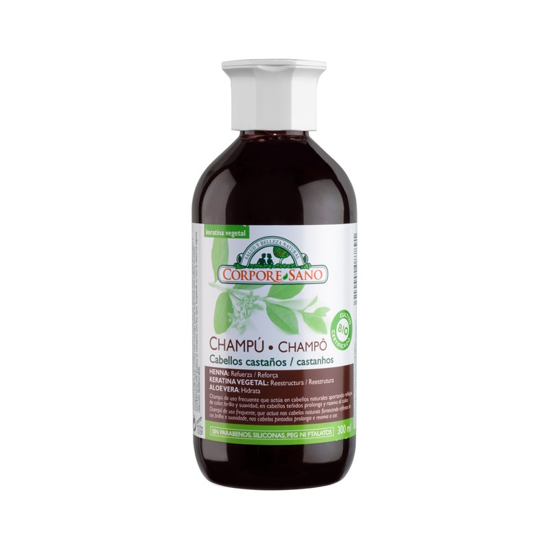 Henna Brown Hair Shampu, Keratina e Aloe 300ml Corpore Healthy