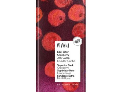 70% de chocolate preto com biografia vermelha 100g Vivani Arandano