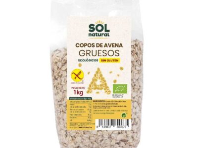 Flocos de aveia sem glúten grossos bio 1 kg de sol natural