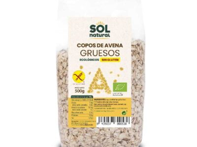 Flocos de aveia sem glúten grossos bio 500g sol natural