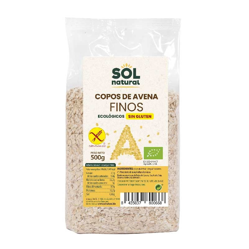 Flocos de aveia sem glúten bio 500g Sun Natural