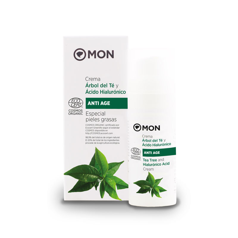 Creme facial de teb de chá e ácido hialurônico bio 50ml mon dionatur