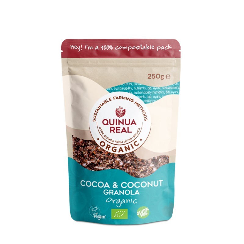 Quinoa de granola com cacau e coco bio 250g quinoa real