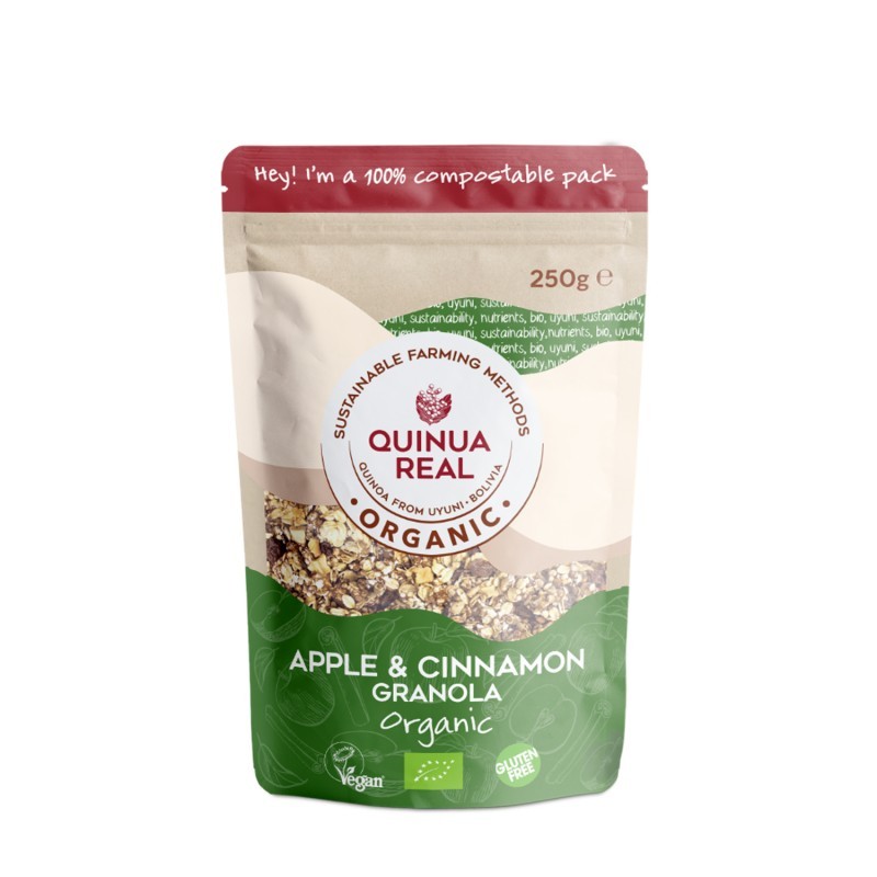 Granola quinoa, maçã e canela bio 250g quinoa real