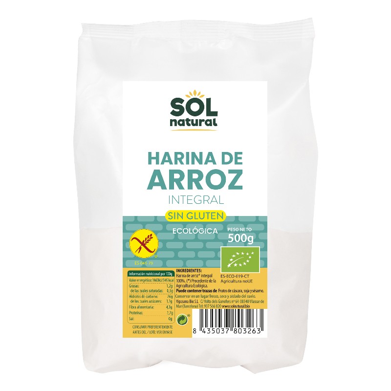 Farinha de arroz natural do Sun Glúten -Bio 500g