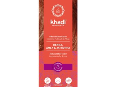Hena natural com amla e jatropha vermelha 100g khadi