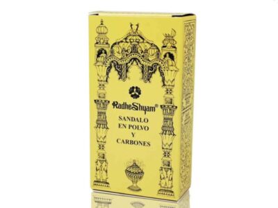 Incenso sandalo em pó 50g e carbono 10u radhe sham