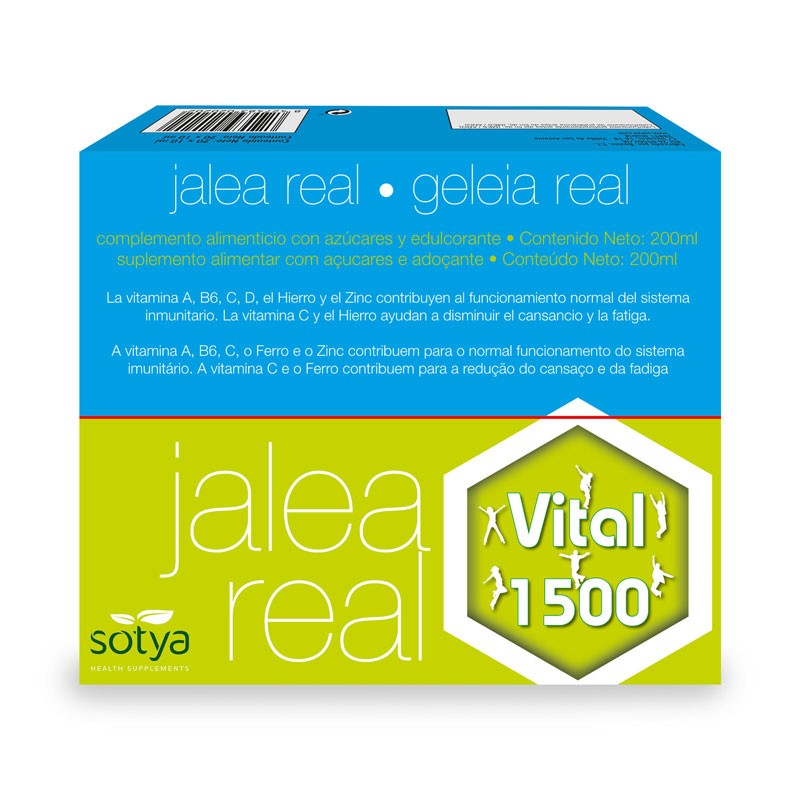 Geléia real vital 1500mg 10ml 20 frascos sotya