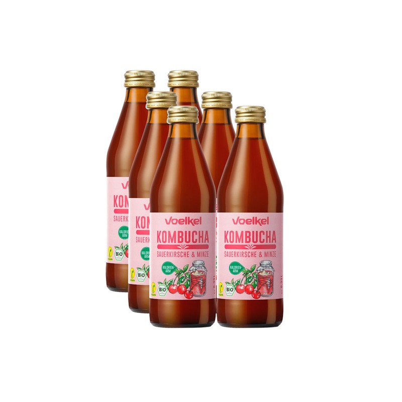 Kombucha Cherry e Mint Bio 6x330ml Voelkel