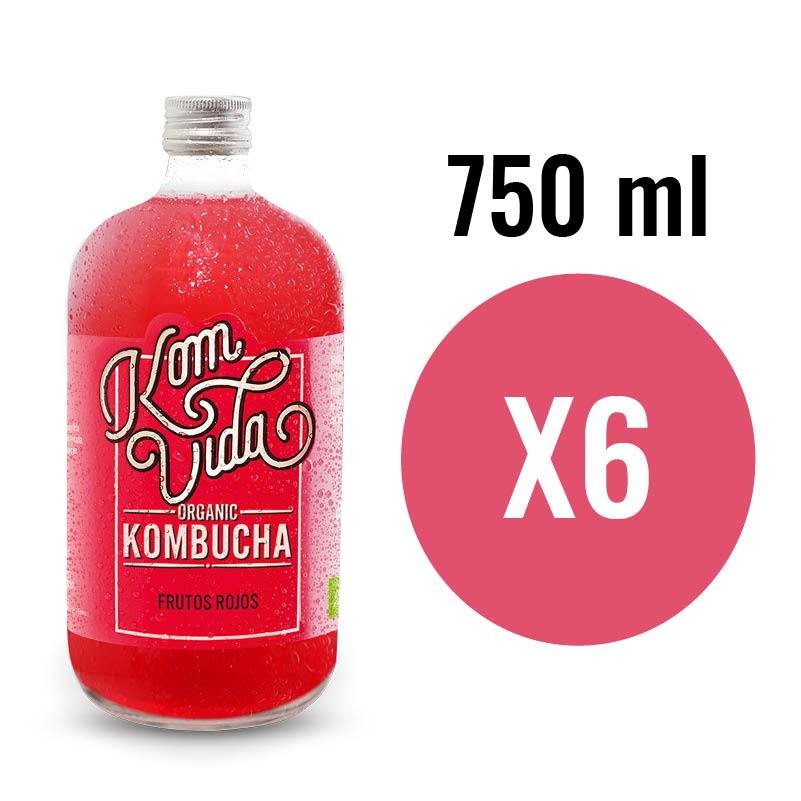 Frutas vermelhas Kombucha (Berryvida) Bio 6x750ml Komvida