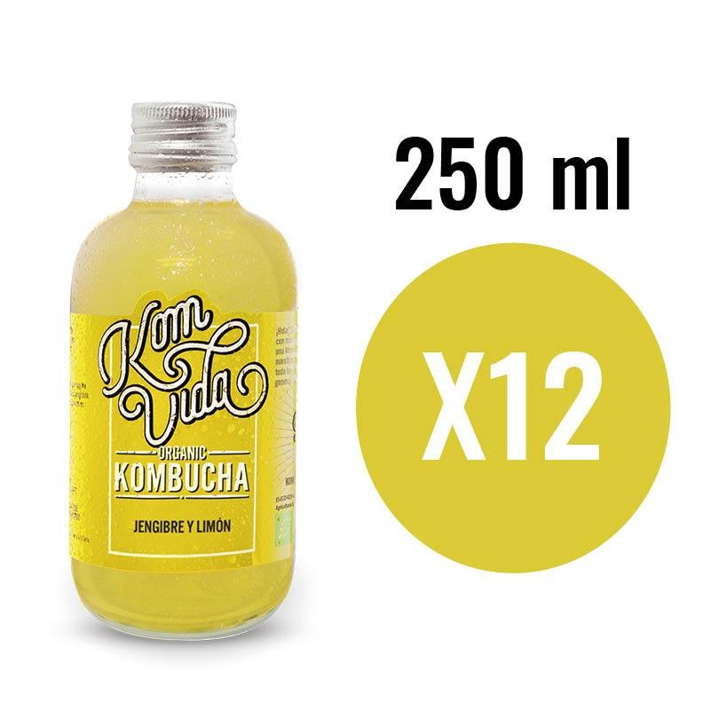 Kombucha Ginger and Lemon (Gingervida) Bio 12x250ml Komvida