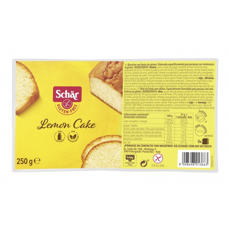 Bolo de limão 250g bolo de limon schar