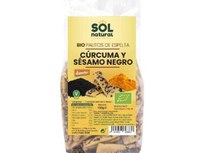 Espelta Sticks com curcuma e sesamo negro bio 150g Sun Natural