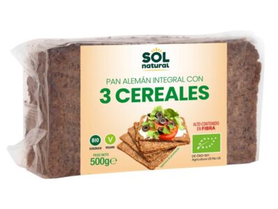 Pão alemão 3 cereais biológicos 500g Sun Natural