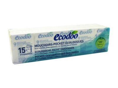 Lenços de bolso 100% reciclados 9x15uds ecodoo