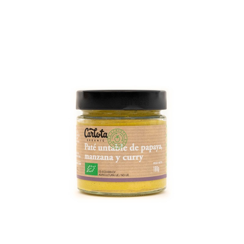 Pate de mamão, maçã e curry bio 180g Carlota Organic