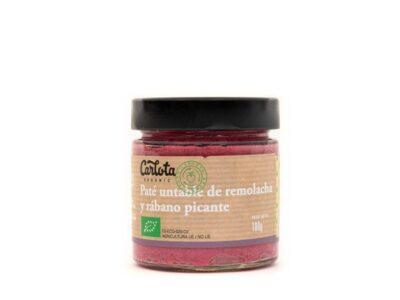 Beterraba e rabanete picante Pate 180g Carlota Organic