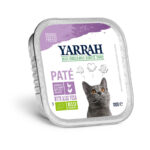 Pate para gatos com frango e peru Tarrina Bio 100g Yarrah
