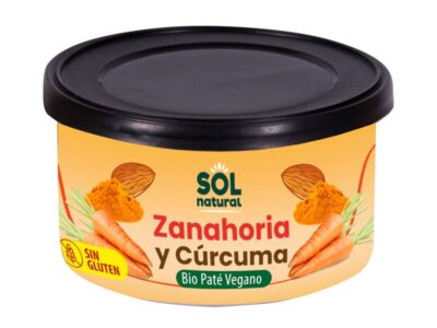 Pate vegano cenoura curcuma bio 125g sol natural
