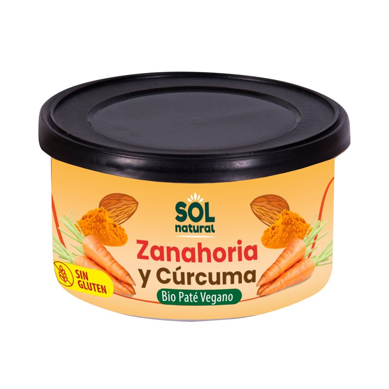 Pate vegano cenoura curcuma bio 125g sol natural