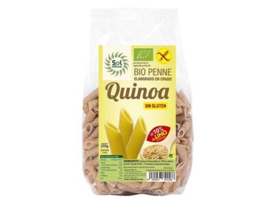 Quinoa Penne com linho bio livre de glúten 250g Sol Natural