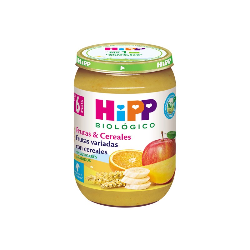 Potito de frutas variadas com cereais +6m 190g Hipp